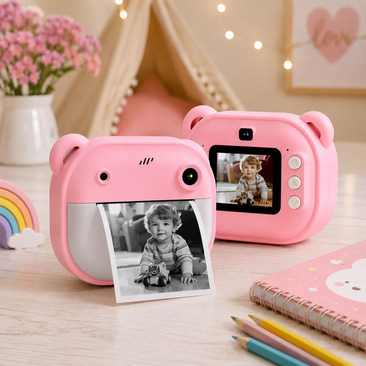 ZENVORIX ENTERPRISES Portable Kids Thermal Camera | Instant Black & White Photo Printing [Random Color]-image-47