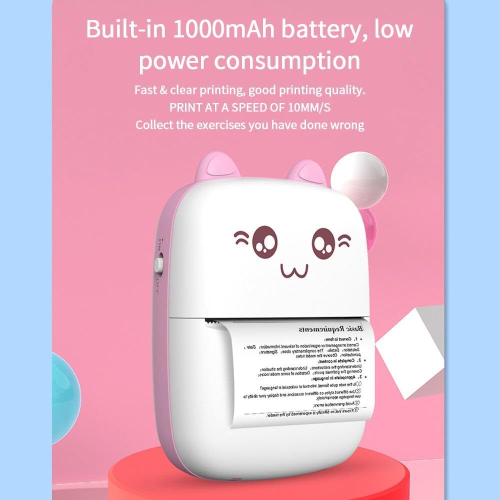 TECHEL Portable Thermal Printer for Kids Mini Printer (White) AKH9 zink technology-picture-21