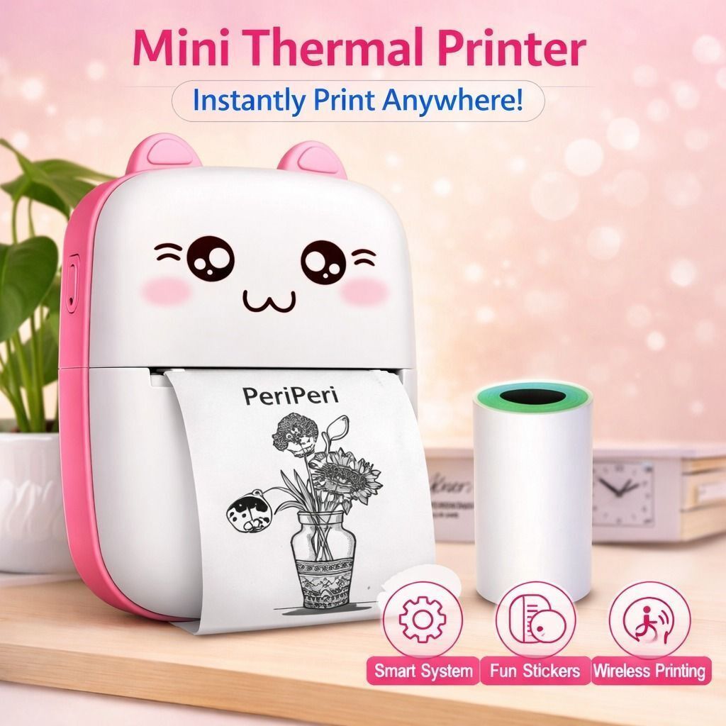 DarkGivio Mini Bluetooth Thermal Printer,Portable Label Printer with 1 printing paper roll mini printer-image-27