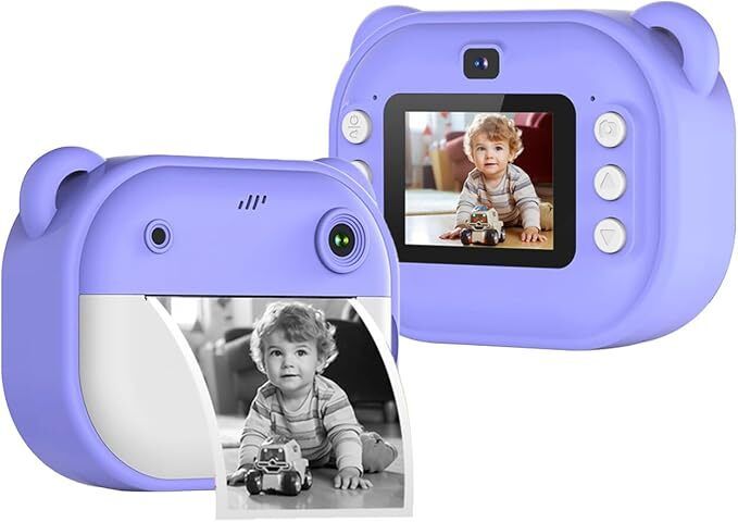 Premio Lusso Kids Thermal Printing Camera Rechargeable and Creative Fun [Purple Color] Thermal Printing Pocket Camera-image-48