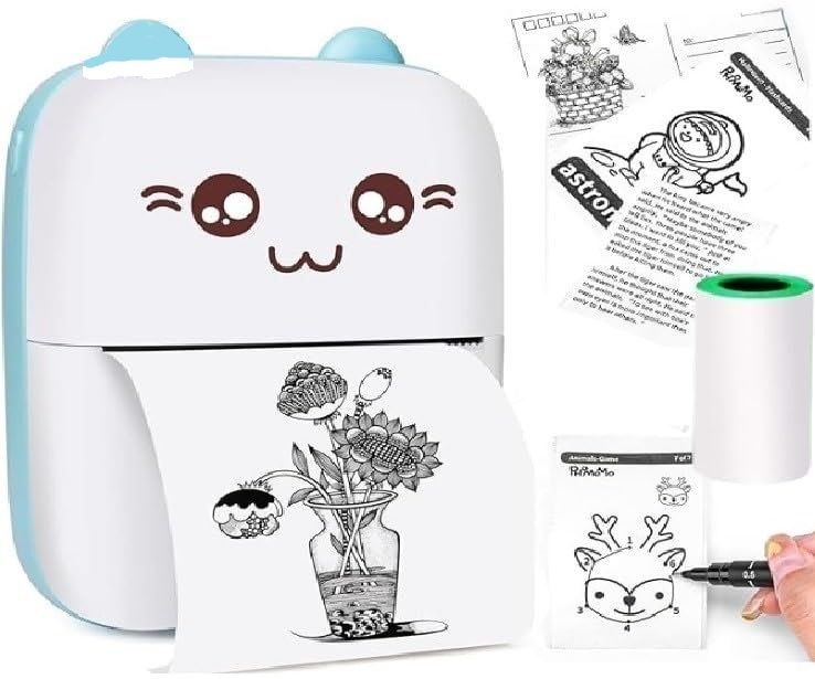 GRANTHI ENTERPRISE Bluetooth Pocket Printer for Kids Prints Picture with 1 Roll of Paper Thermal Printing (Black & White)-image-19