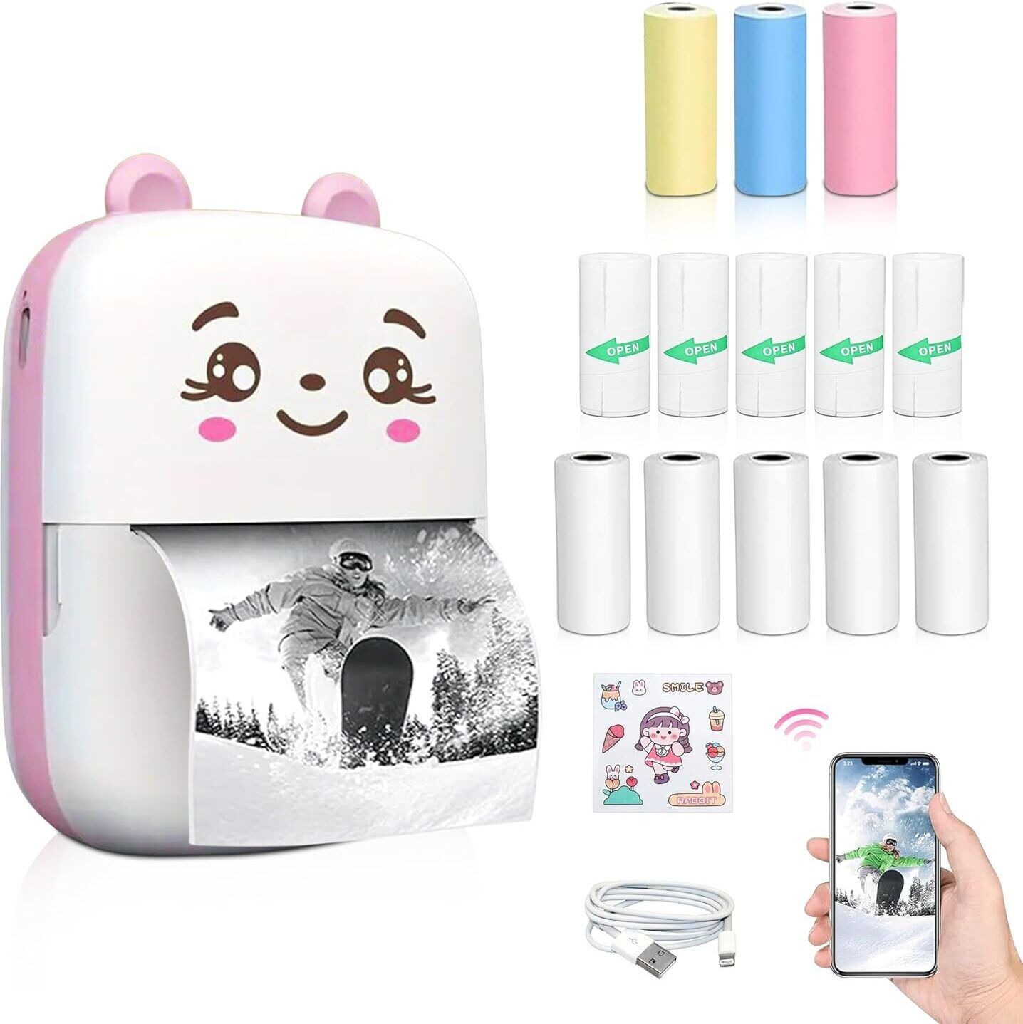 DarkGivio Mini Pocket Printer for Kids, Portable Thermal Printer Pocket Printer-image-5