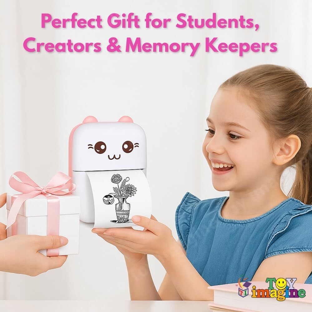 TECHEL Portable Thermal Printer for Kids Mini Printer (White) AKH3 zink technology-picture-48