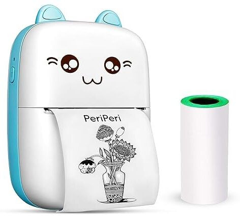 4uonly Portable Mini Printer Bluetooth Self Adhesive Printer 2 roll kop6 camera image 1