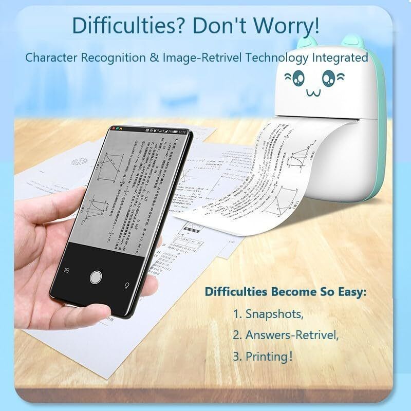 ENMORA Portable Thermal Printer for Kids Mini Printer (White) AKH10 zink technology-picture-21