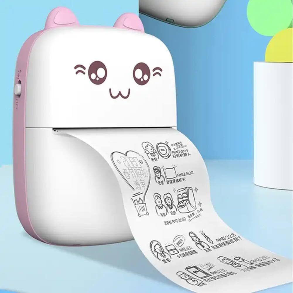 TECHEL Portable Thermal Printer for Kids Mini Printer (White) AKH7 zink technology-picture-44