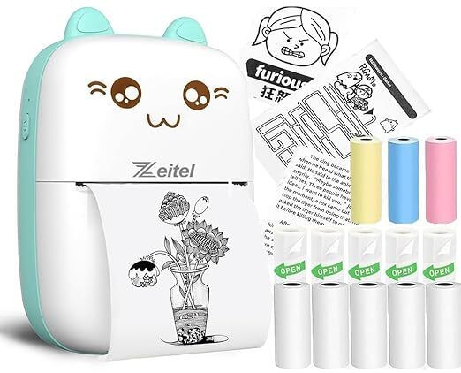 Esta Bluetooth Pocket Printer for Kids Prints Picture Black & White Pocket Printer for Mobile, Home, School, Sticker Notes (57mm)