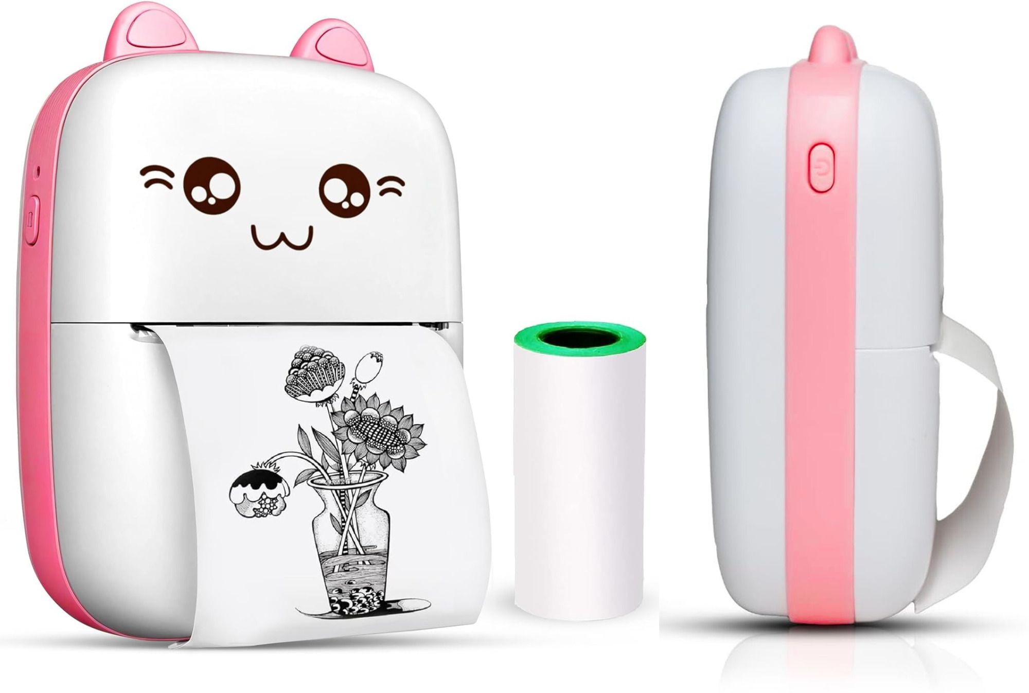 DRUMSTONE Mini Thermal Printer – Cute Cat Design Portable Inkless Printer for Photo Massager-picture-17