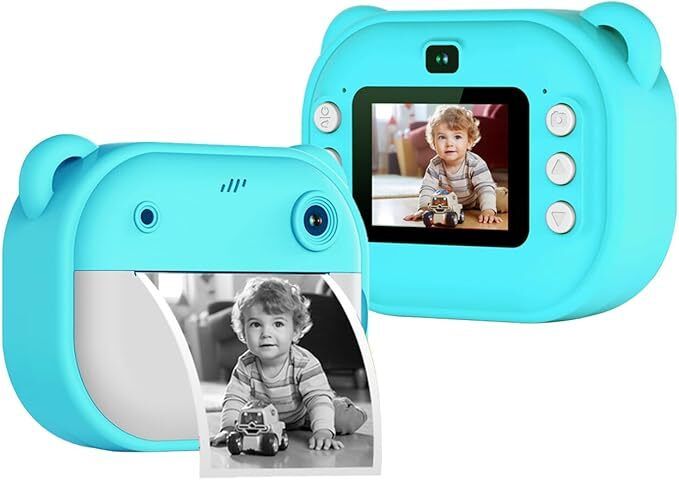 Premio Lusso Kids Thermal Printing Camera Rechargeable and Creative Fun [Green Color] Thermal Pocket Camera-picture-12