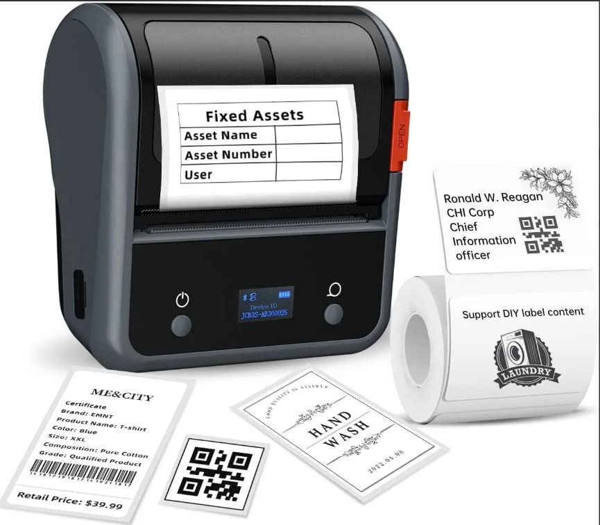 Techdash Bluetooth Thermal Label Printer 3 Inch Barcode QR Code Sticker Maker Inkless Label Printer-picture-34