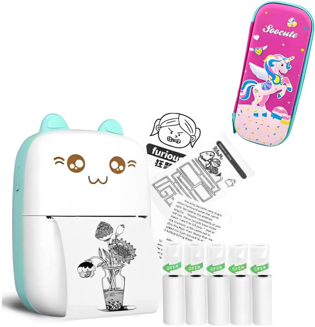Premio Coppex Mini Bluetooth Thermal Printer+FREE Unicorn Box Mini Bluetooth Thermal Printer, Portable Label Printer Inkfree Printer-picture-15