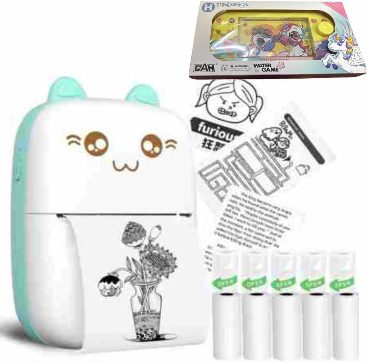 Premio Coppex Mini Bluetooth Thermal Printer+FREE Water Ring Game Mini Bluetooth Thermal Printer, Portable Label Printer Inkfree Printer-picture-35