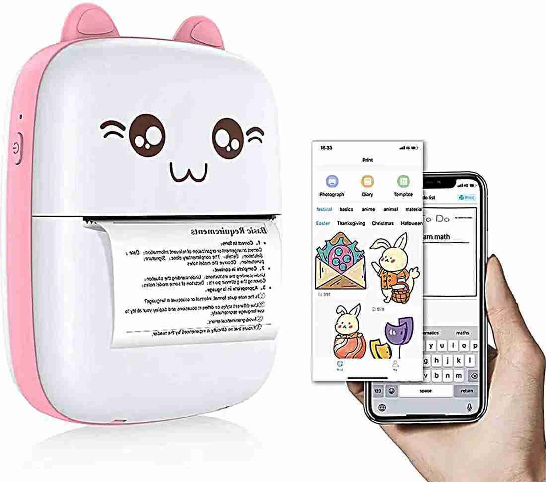 EVAAENTERPRISES portable mini pink printer with Bluetooth and thermal charging POCKET PRINTER-picture-10