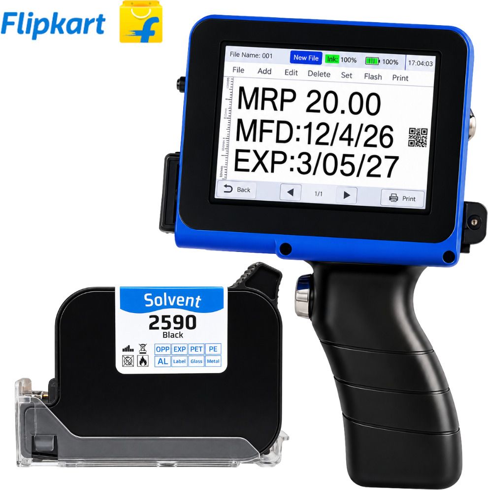 Syahi INCD24 12.7mm TIJ Mini Handheld Themal Inkjet with 2590 Solvent Cartridge | MRP, MFG Date & EXP Date Printer-image-42