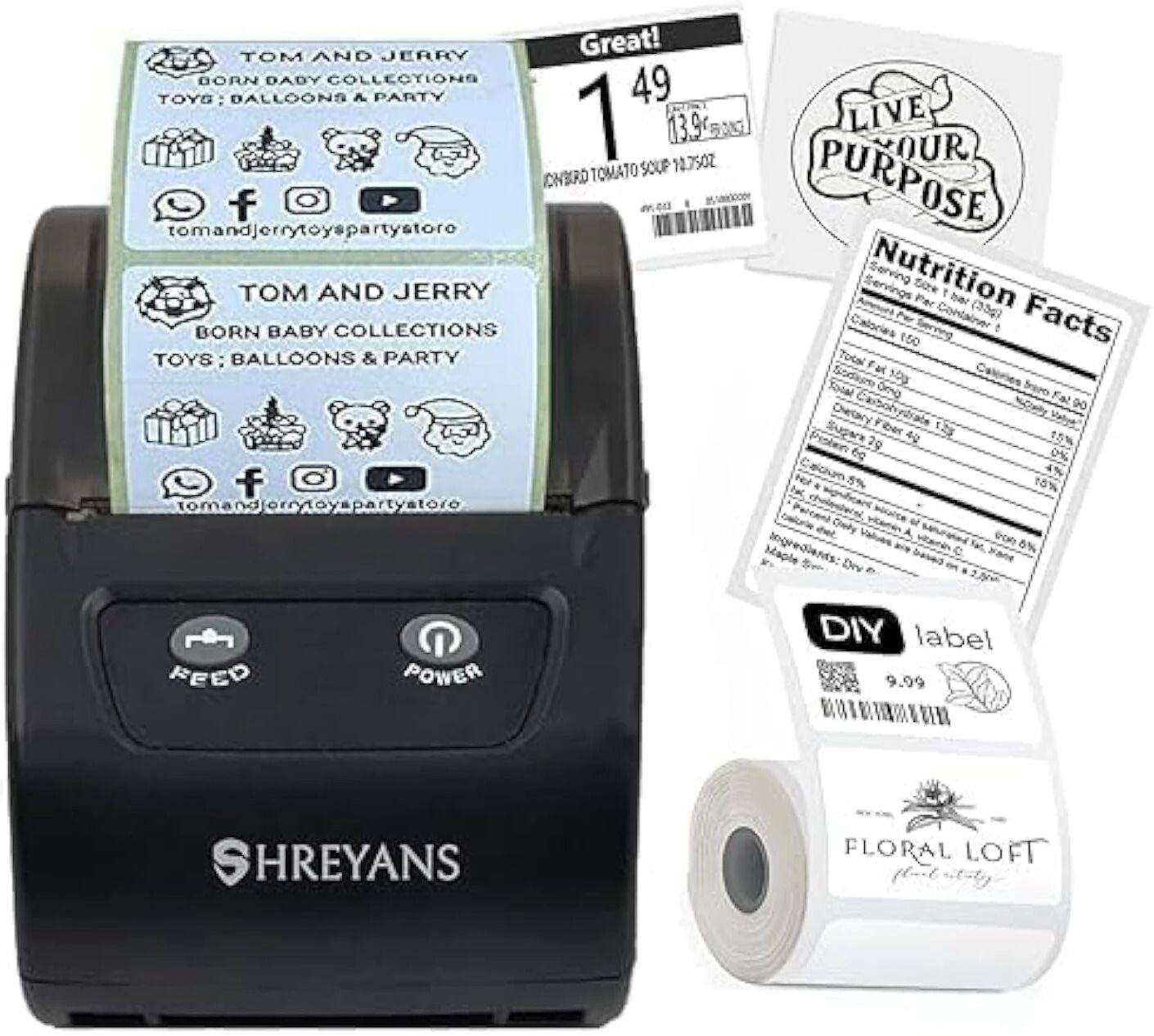 Posiflow 58mm Label Printer (2 in 1) - Thermal Label & Receipt Printer Thermal Label Printer-image-8