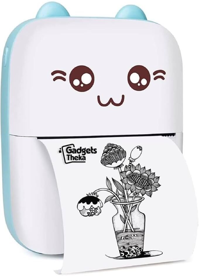 MVC ENTERPRISE Mini Bluetooth Thermal Printer, Portable Label Printer Ink-Free Printer Kids Prints Picture with 3 Roll of print paper of 57x25 mm-picture-11