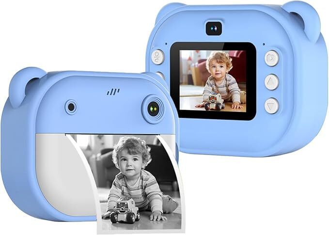 Premio Lusso Kids Thermal Printing Camera Rechargeable and Creative Fun Thermal Pocket Camera For Kids [Random Color]