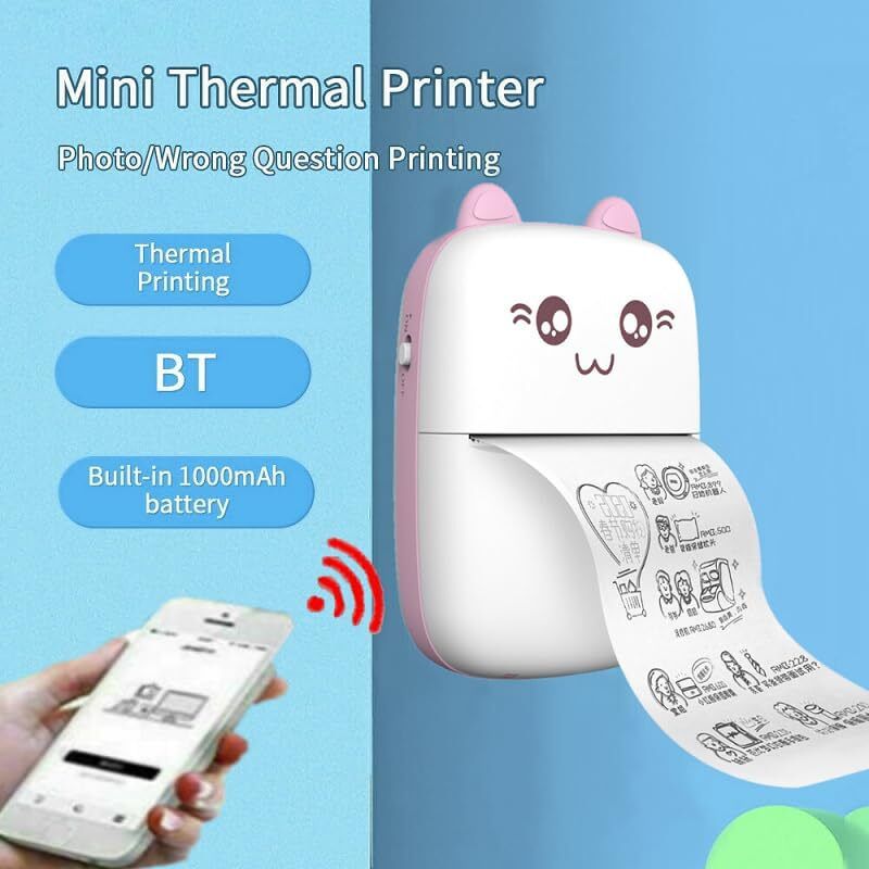 CZECH Portable Thermal Printer for Kids Mini Printer (White) AKH8 zink technology-picture-35