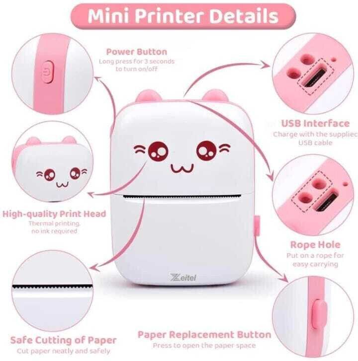 VISSHI evaaenterprisess mini pocket printer thermal printer Mini Bluetooth Thermal Printer-image-41