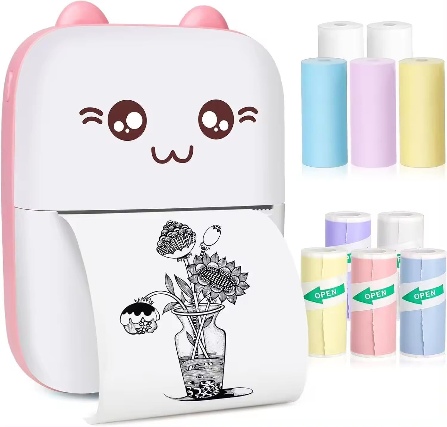 PRANCING UNICORN Mini Portable Pocket Wireless Bluetooth Thermal JGW9 Monochrome Label Printer Multi-function-image-43