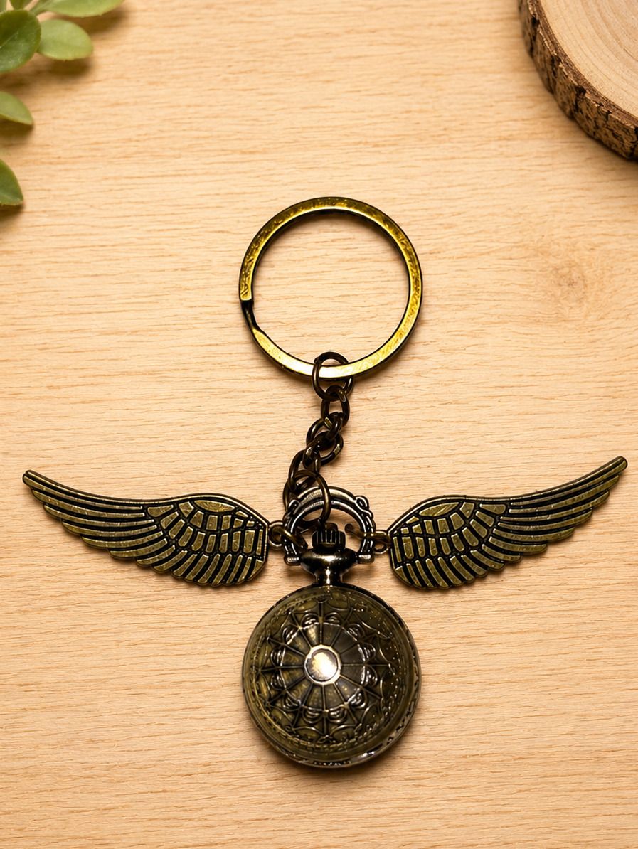 Faraports Harry Potter Snitch Pendant Pocket Watch cum Key Chain FP128 Patina Brass Pocket Watch Chain-image-3