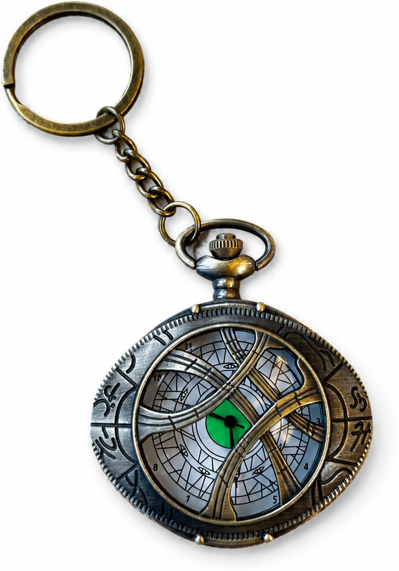 Faraports Dr. Strange Eye of Agamotto Pocket Watch cum Keychain FP010 Brass Zinc Alloy Pocket Watch Chain-image-2