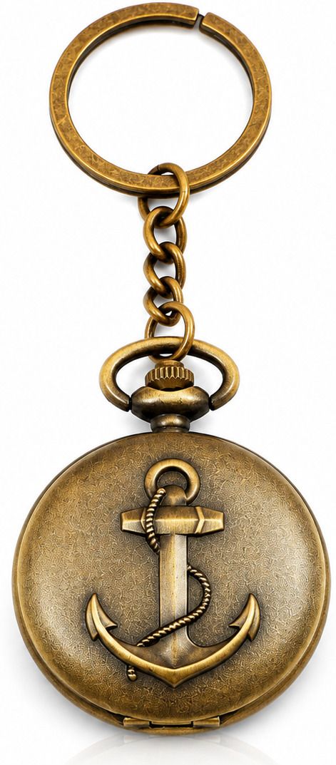 Mohit enterprise Classic Bronze Anchor Brass Anchor Key Ring KEY_01 BRONZE Antique Finish Metal Alloy Pocket Watch Chain-image-9