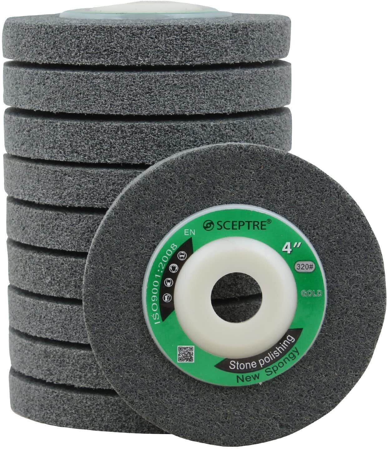 GOLD Stone Polishing 4”, 100 mm, Max Speed 15200 RPM Wet & Dry Set Polish Pads for Marble, Granite & Stone Polish (Pack of 10) Metal Polisher-image-5