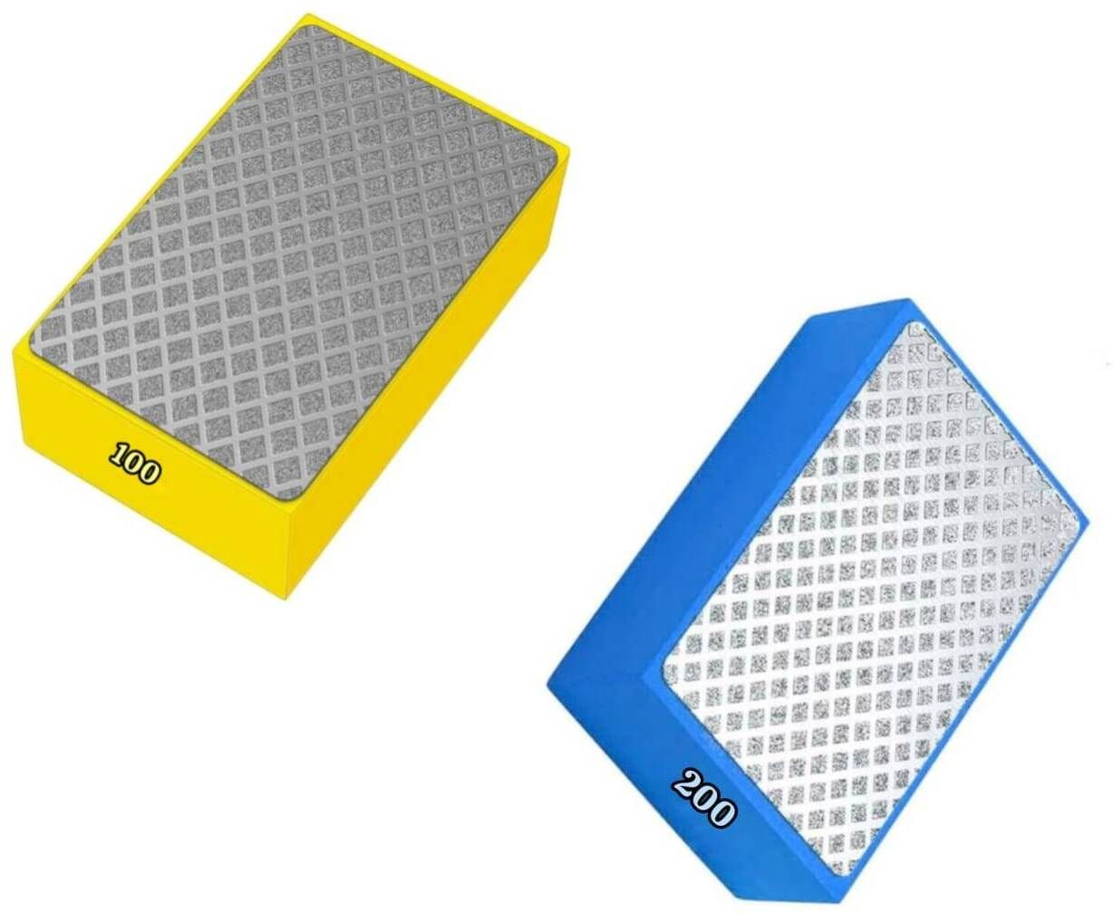 Diamond Hand Pad Combo Foam Back - Polishing Glass (Grit-100 & 200) Glass Polisher-image-27