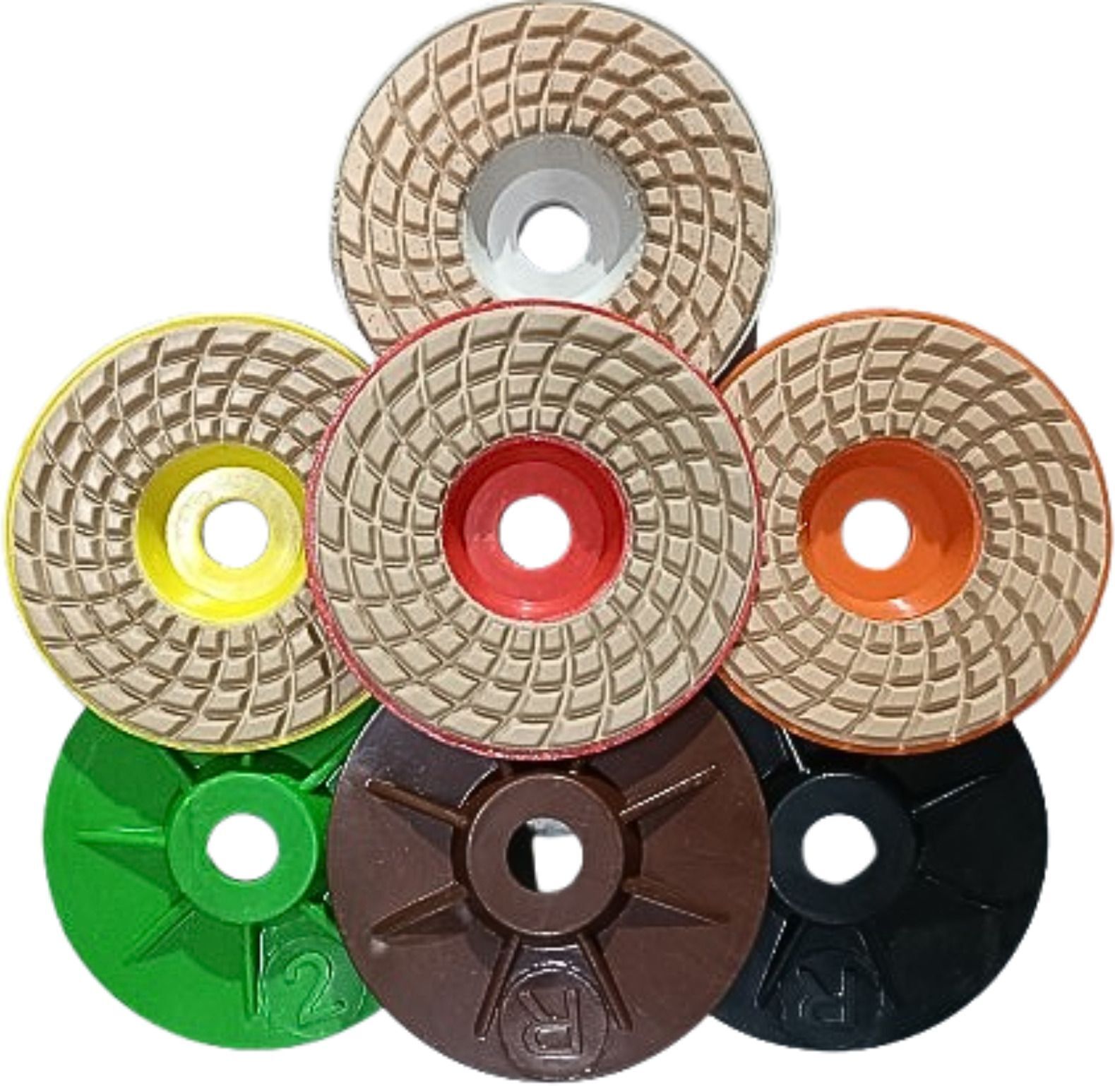 PD Pads for Marble/Stone Polish Diamond Polishing Pads 7pcs Set (0 to 6) Marble and Stone Metal Polisher-image-29