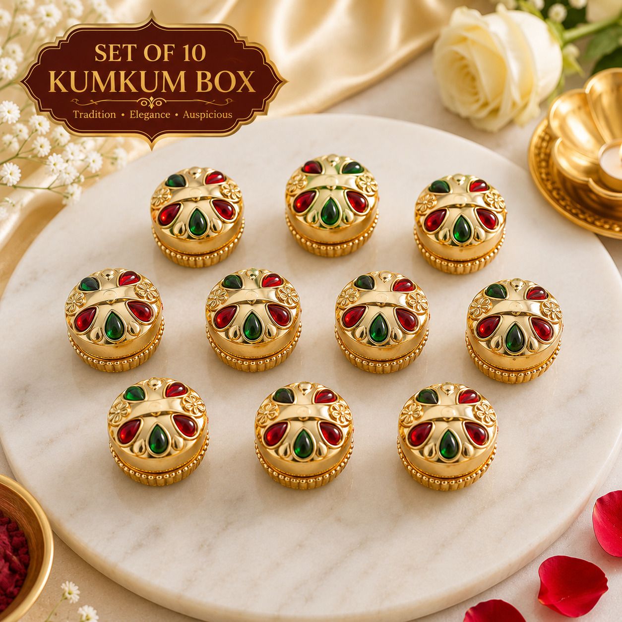 eia Decorative Sindoor Dabbi SET OF 10 Plastic-picture-3