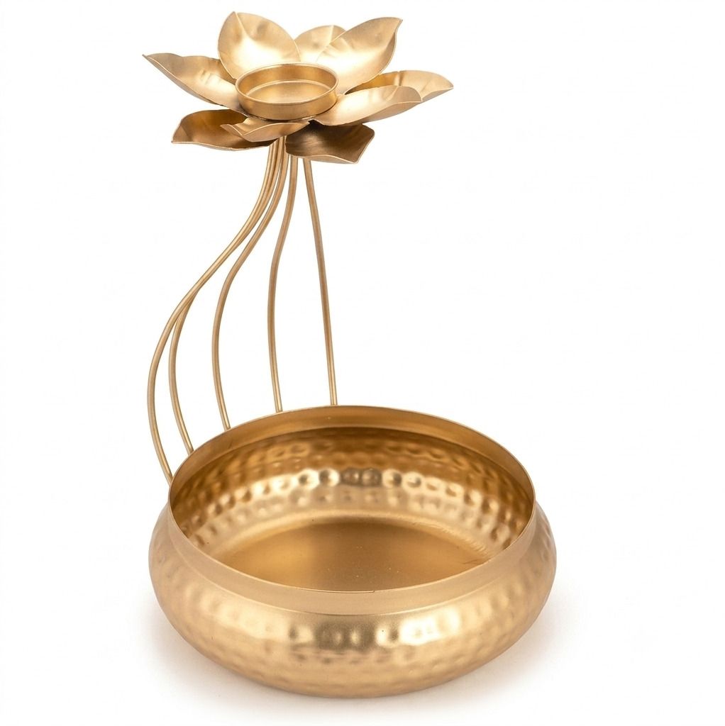 nmgh Golden Lotus Tealight Candle Holder Iron Candle Holder-picture-45