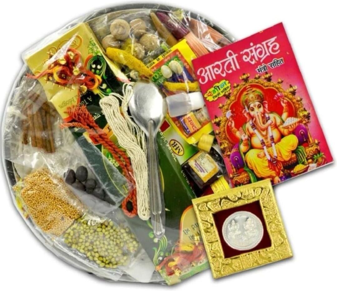 special pooja thali for Hawan Puja, Diwali Pujan, Navrata Pujan, Durga Pujan Silver-image-49