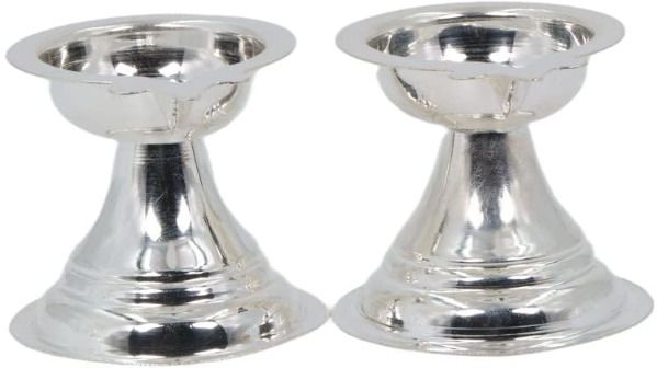 pmw German Silver Nilanjana/Niranjana/Ek Mukhi/Small|Diya for Everyday Puja, Gifts Steel, Silver-picture-10