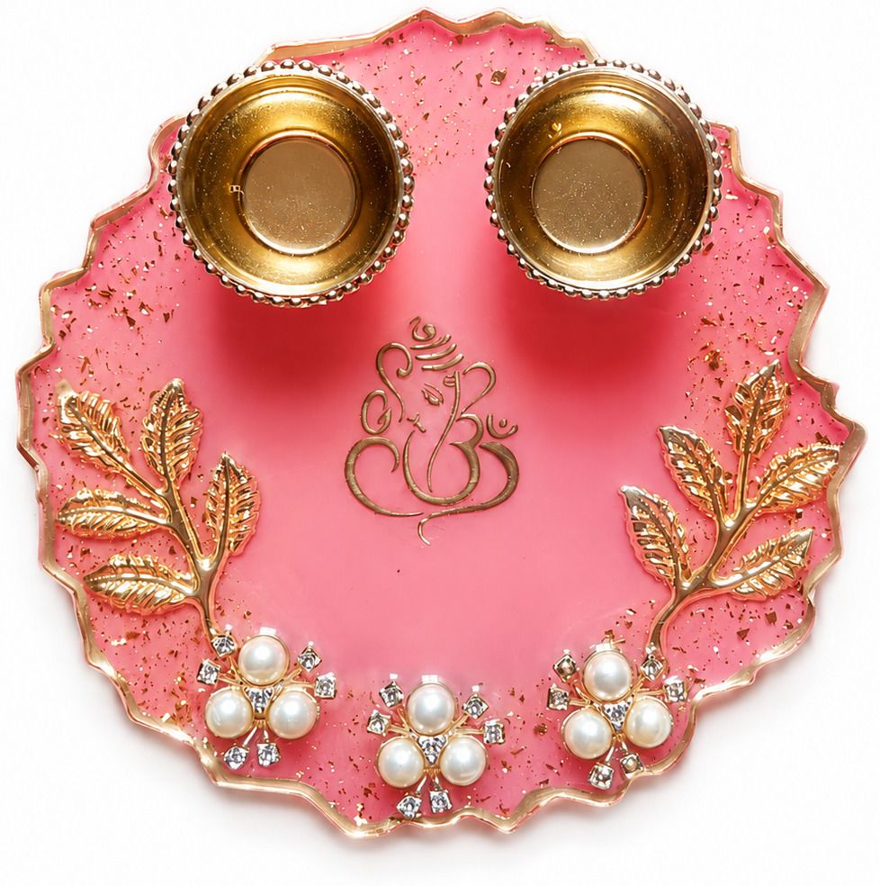 resinbytara Resin pooja thali 5 Inch Polyresin-picture-12