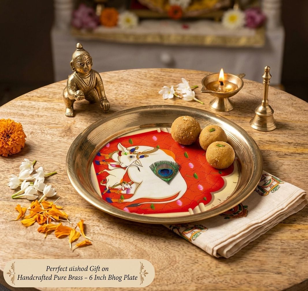 Pure Brass Spiritual Festive Gift Thali Brass-image-4