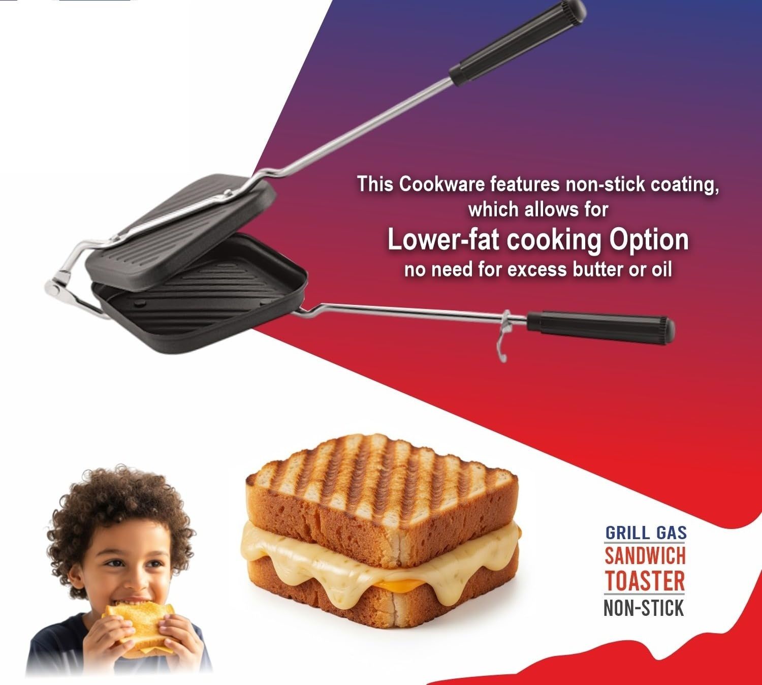 Permium Non-Stick Aluminium Grill Sandwich Toaster/Sandwich Maker/Gas Toaster 0 W Pop Up Toaster