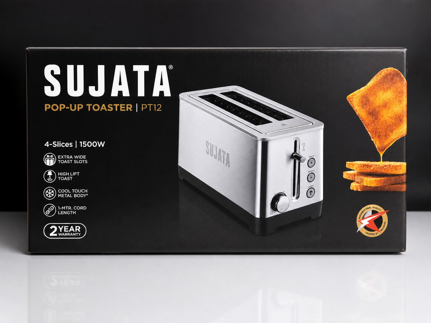 sujata Pop-Up Toaster PT12 4 Slices Extra wide Slots | Stainless Steel Body 1500 W Pop Up Toaster-picture-35