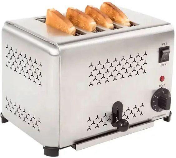 Stainless Steel Electric Bread Pop up Toaster 1800-W Commercial 4 Slice Toaster, 1800 W Pop Up Toaster