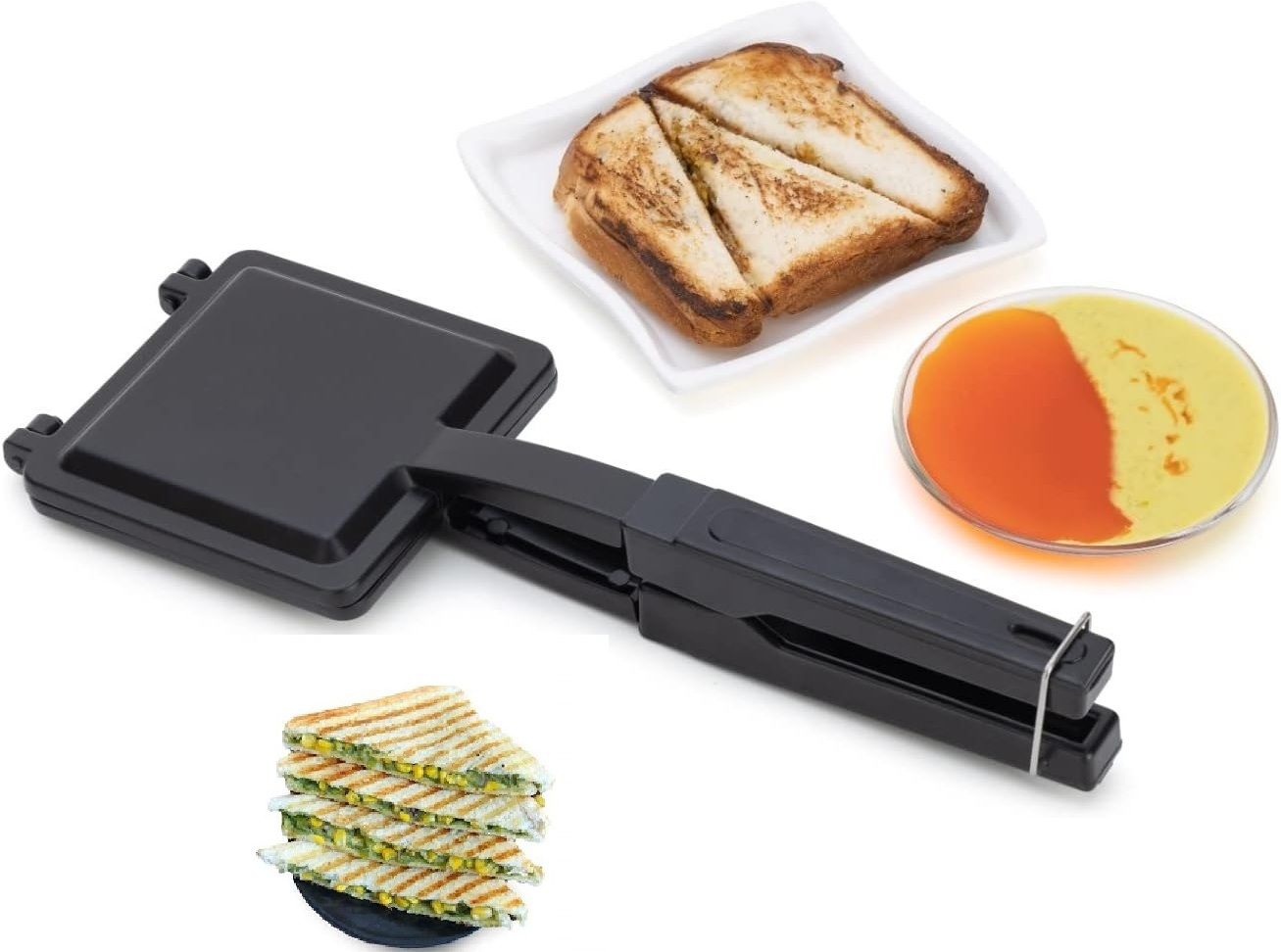 rectitude Best Quality Non-Stick Gas Toaster Compatibility for Griller Sandwich Maker T033 2 W Pop Up Toaster-picture-35