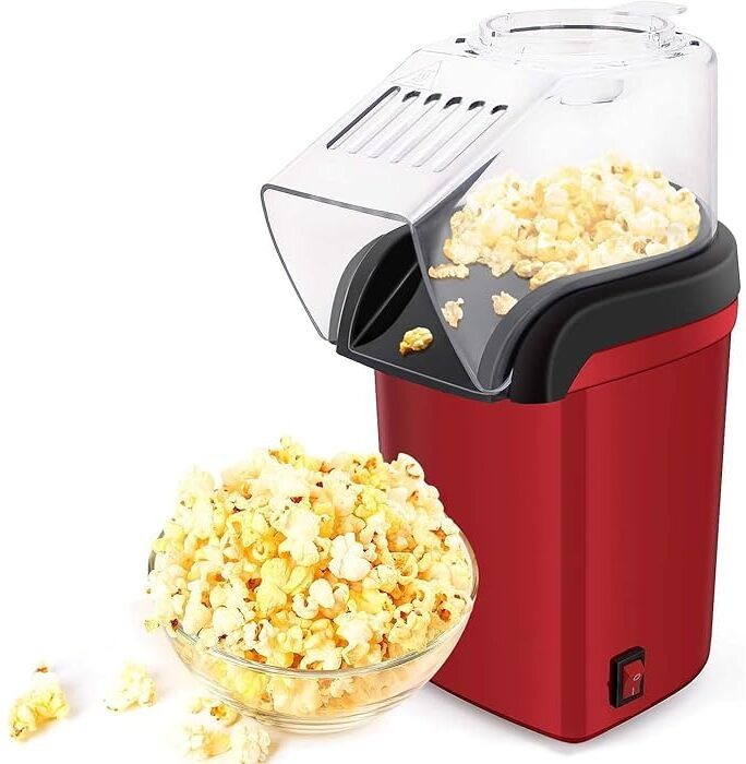 Oil Free Hot Air Popcorn Cookware, Home Use Electric Mini Popcorn Maker Machine PMUPMRDF40E MINI POPCORN MAKER RED 200 L Popcorn Maker