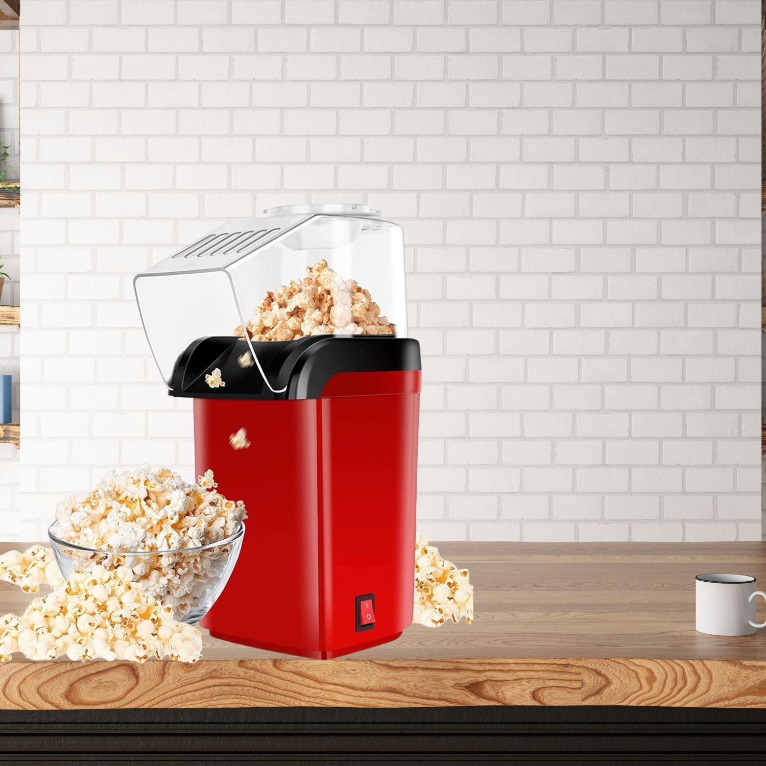 POPCORN MAKER 1200 W Hot Air Popcorn Electric Maker 300g Popcorn Maker (Red) A30 300 g Popcorn Maker-image-27