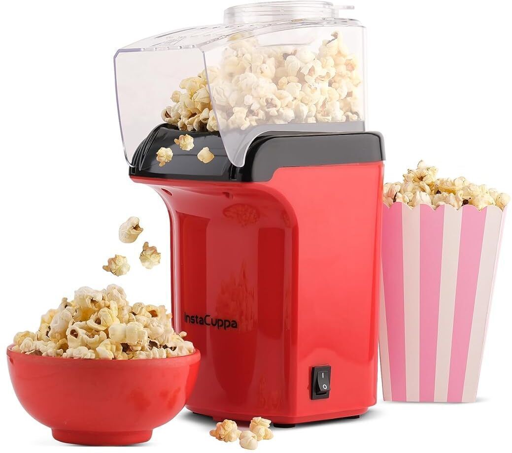 instacuppa Hot Air Popcorn Maker | Oil-Free Healthy Snacking | One-Touch Operation Fast Popping | BPA-Free | Dishwasher Safe | Butter Melting Scoop 1000 ml Popcorn Maker-picture-11