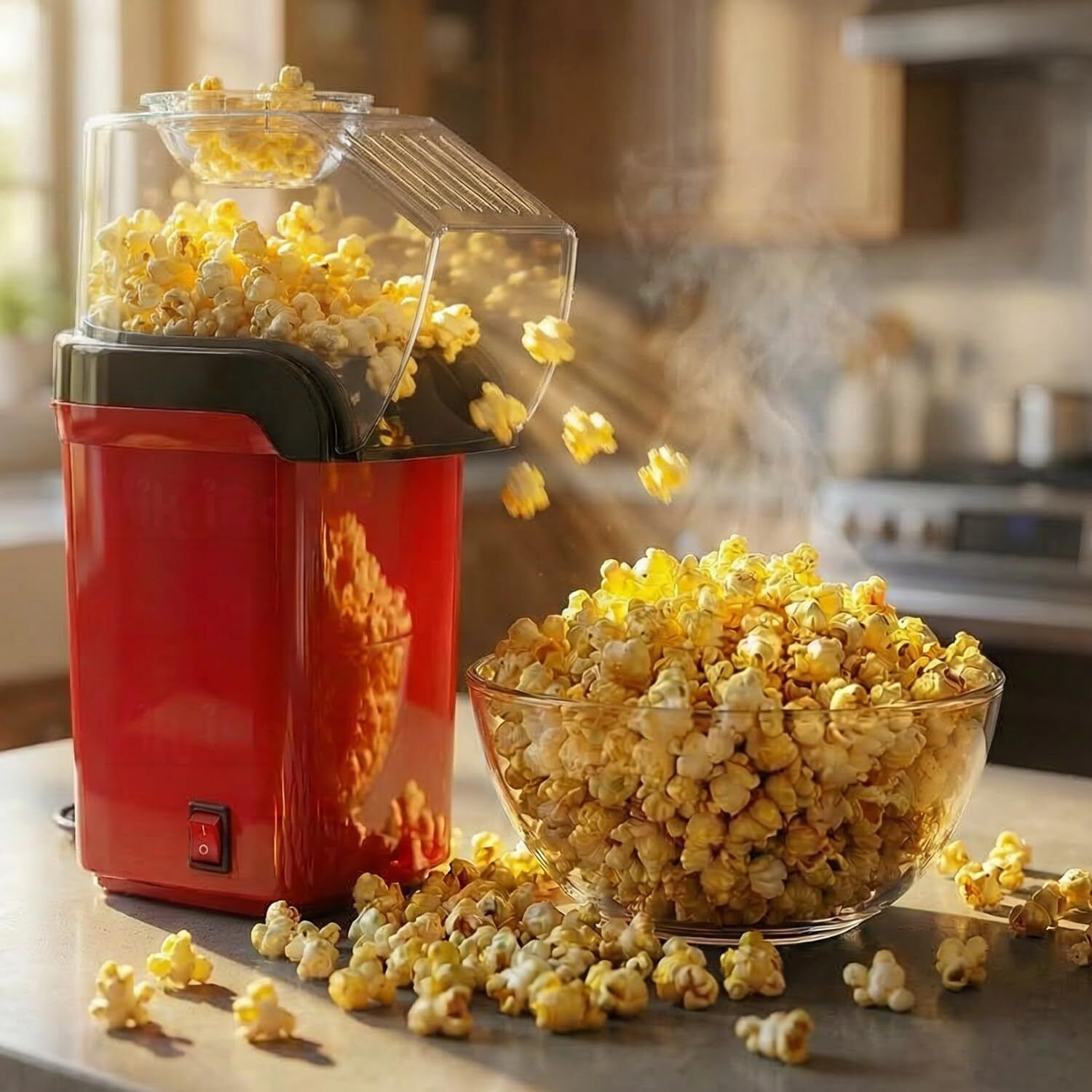 Hot Air Popper, Electric Popcorn Maker Machine01 Hot Air Popper, Electric Popcorn Maker Machine01 1 L Popcorn Maker