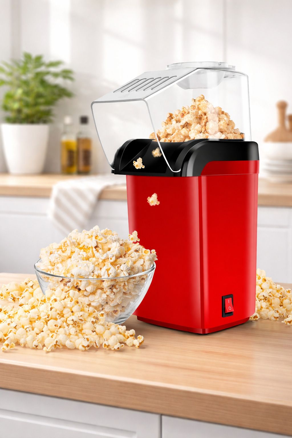 Hot Air Popcorn Maker Electric Oil Free Popcorn Machine for Home 0.5 L Popcorn Maker