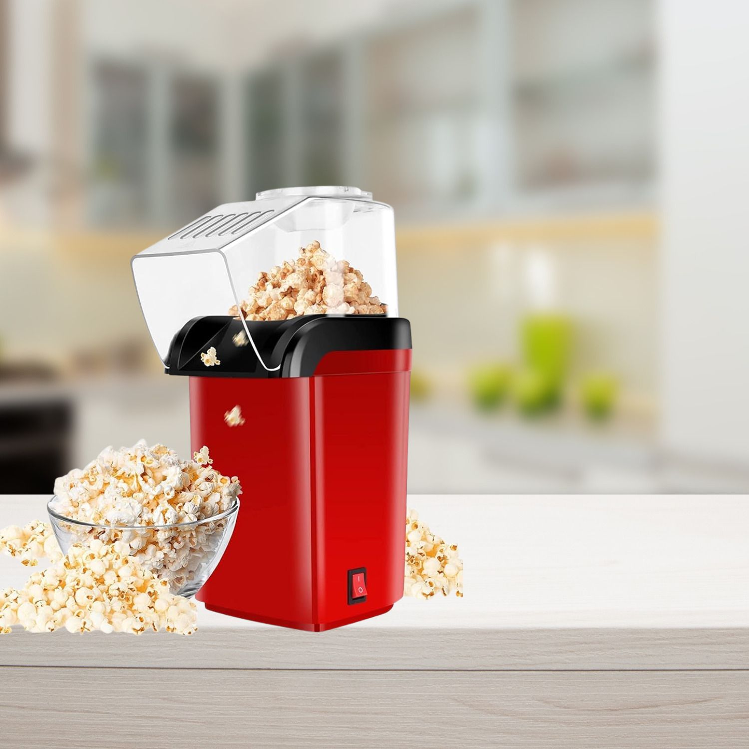 POPCORN MAKER 1200 W Hot Air Popcorn Electric Maker 300g Popcorn Maker (Red) A2 300 g Popcorn Maker-image-26