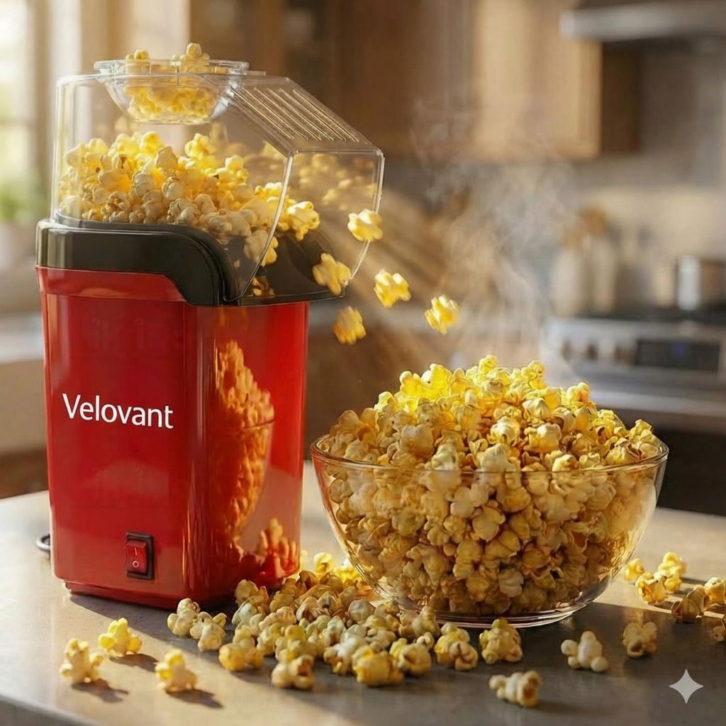 velovant Oil-free popcorn maker Popcorn Maker Hot Air Fryer Machine with 1200W 164 g Oil-free Popcorn Maker 200 g Popcorn Maker-picture-22