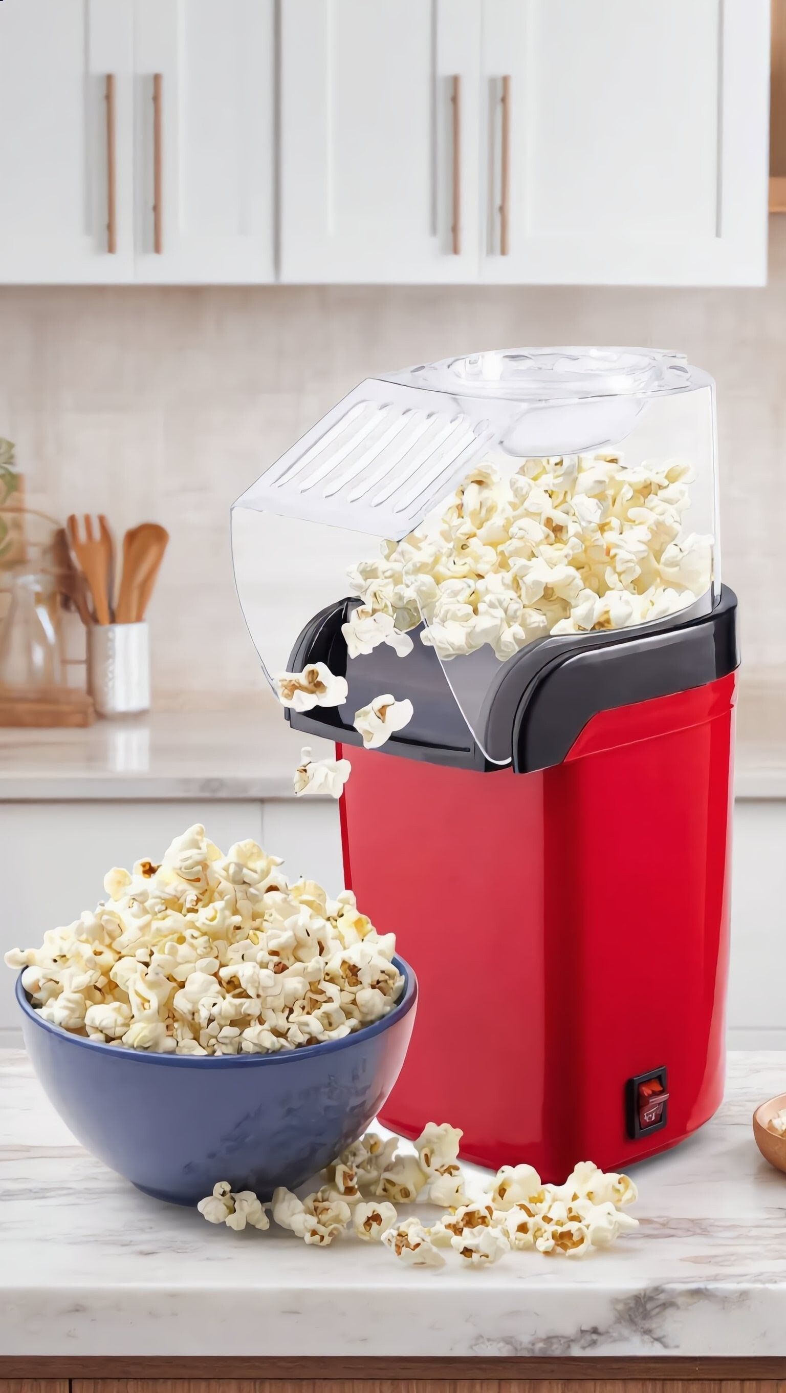 Oil-Free Healthy Snack Maker for Home Oil Free | Popcorn Maker Machine | 1200W Hot Air Popper | Healthy Snack Maker 60 g Popcorn Maker-image-1