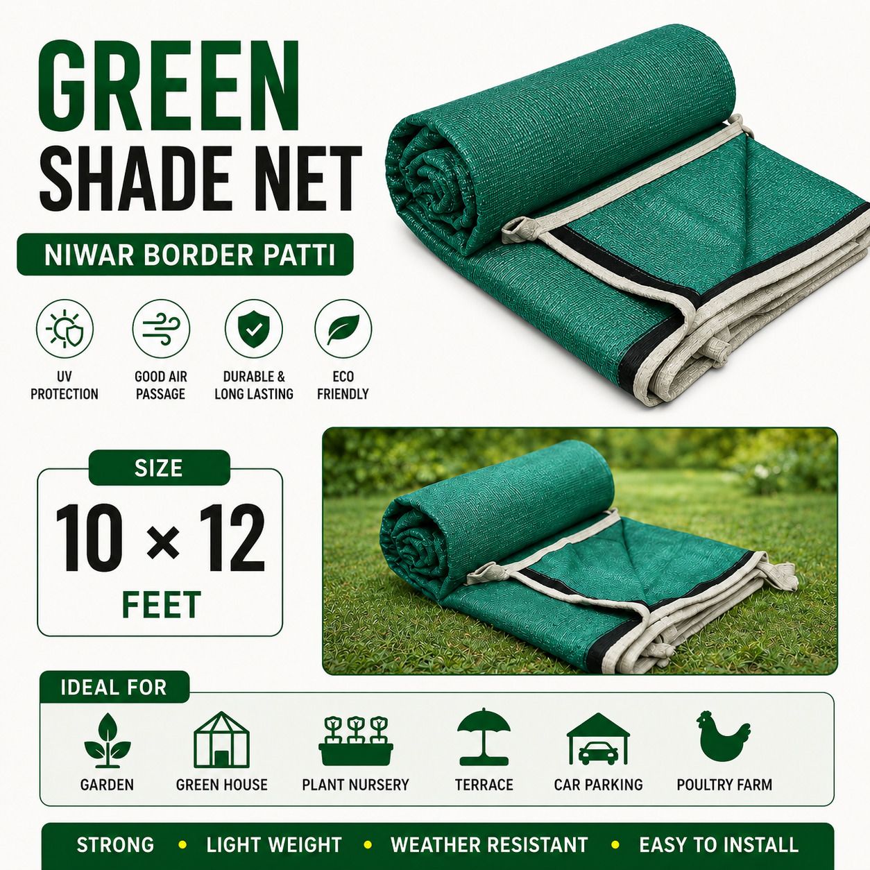 Green Net 90% 10Ft X 12 Feet Portable Green House-image-22