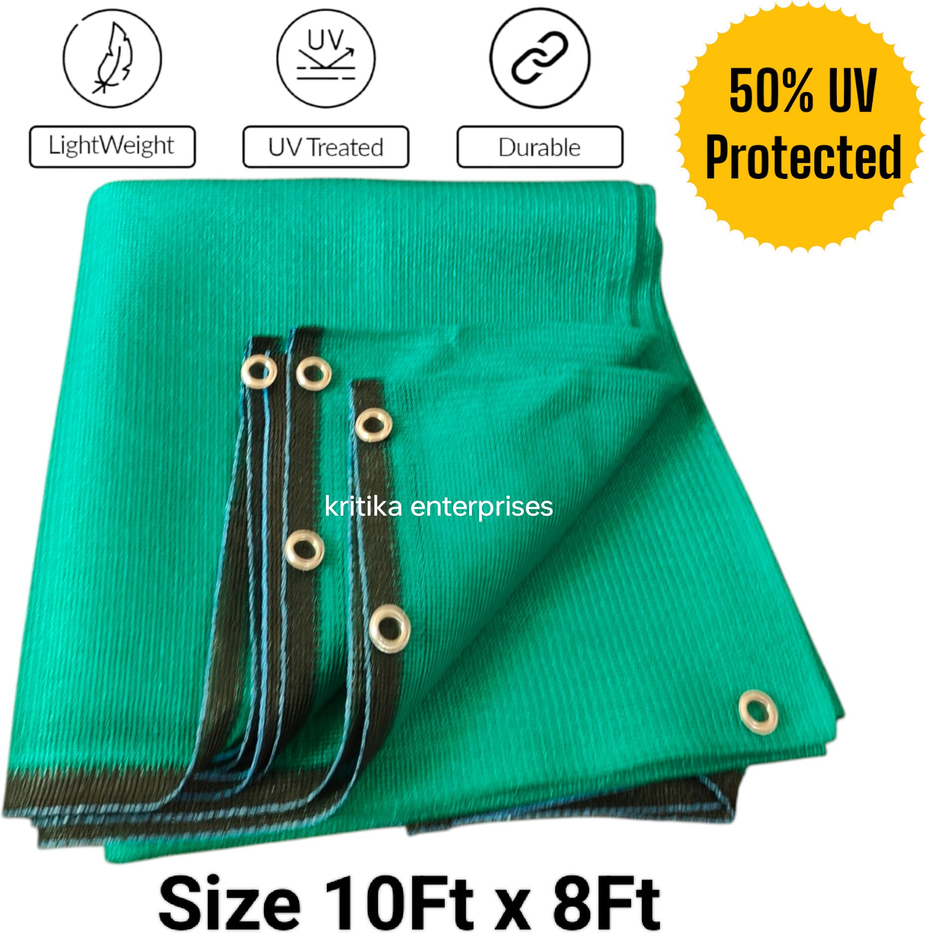 Shade Net(10Ft x 8Ft)- 50% Sunlight Block Multipurpose For Garden/Balcony Portable Green House-image-21